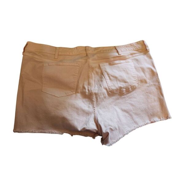 Torrid Pink Button Fly High Rise Cutoff Raw Hem Denim Shorts plus Size 24 - Picture 2 of 3